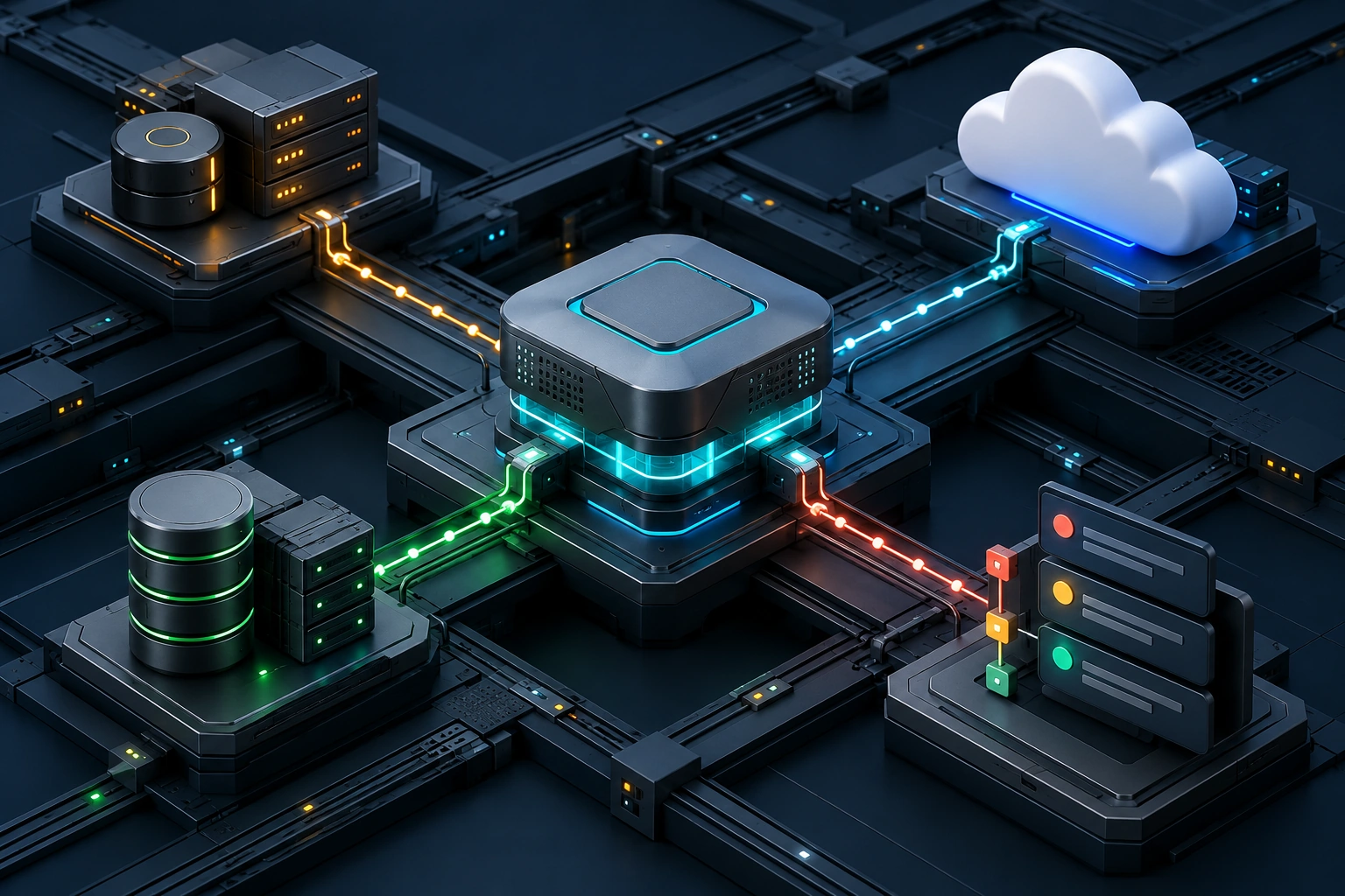 Visualizzazione di Argus Connect come hub tra sistemi di backup, cloud, database e servizi IT